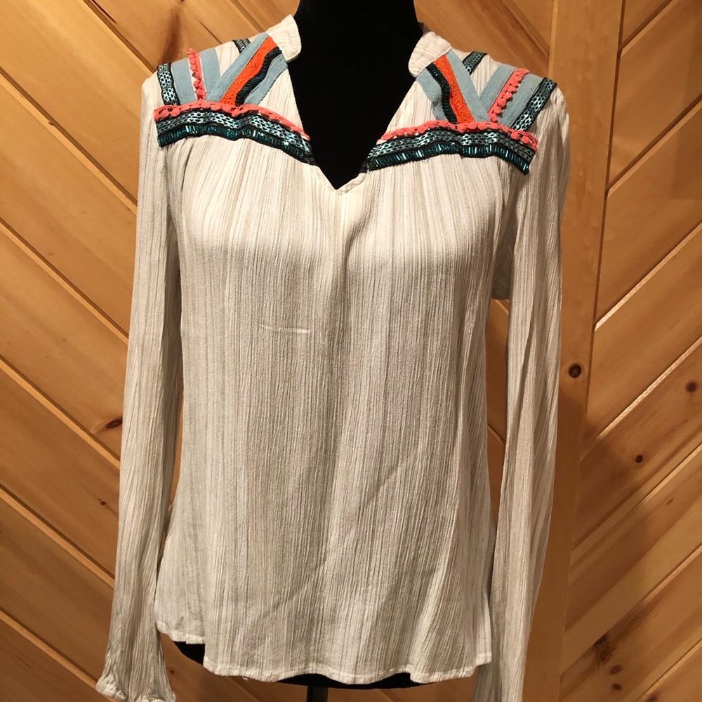BKE long sleeved beaded top, so cute!